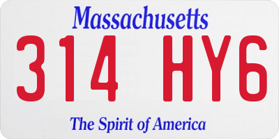 MA license plate 314HY6