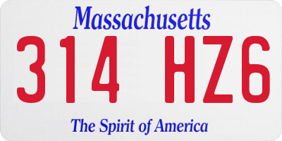 MA license plate 314HZ6