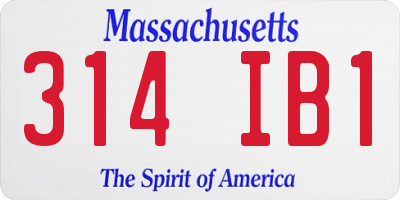 MA license plate 314IB1