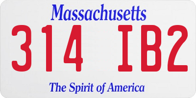 MA license plate 314IB2