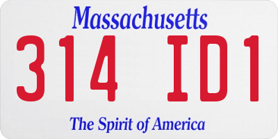 MA license plate 314ID1