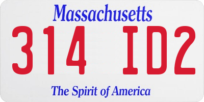 MA license plate 314ID2