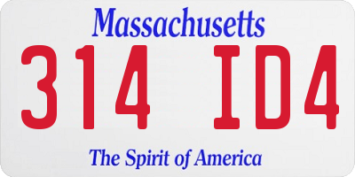MA license plate 314ID4