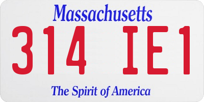 MA license plate 314IE1