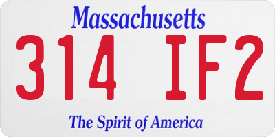 MA license plate 314IF2