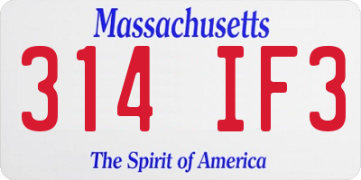 MA license plate 314IF3