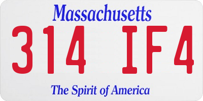 MA license plate 314IF4