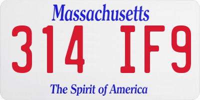 MA license plate 314IF9