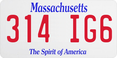 MA license plate 314IG6