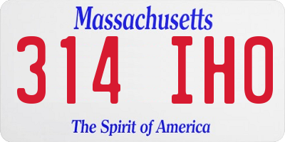 MA license plate 314IH0