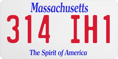 MA license plate 314IH1