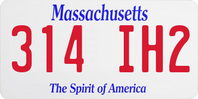 MA license plate 314IH2