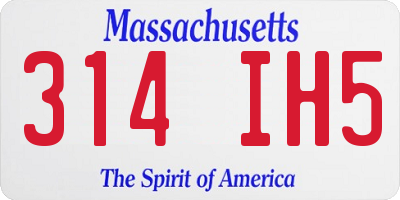 MA license plate 314IH5