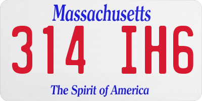 MA license plate 314IH6
