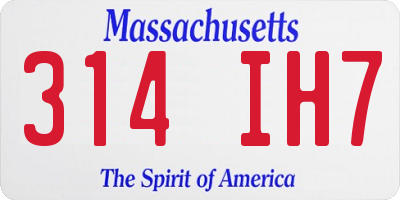 MA license plate 314IH7