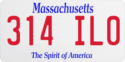 MA license plate 314IL0