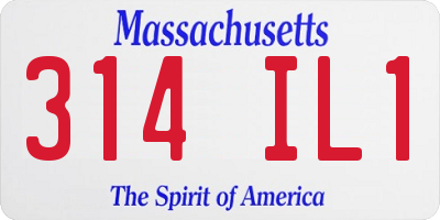 MA license plate 314IL1