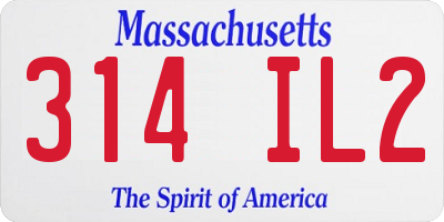 MA license plate 314IL2