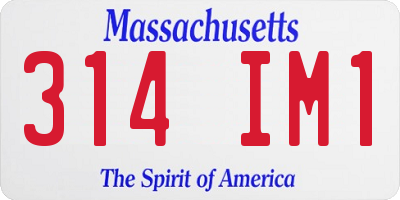 MA license plate 314IM1