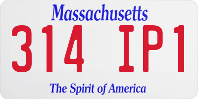 MA license plate 314IP1