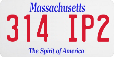 MA license plate 314IP2