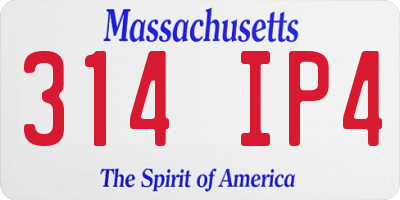 MA license plate 314IP4