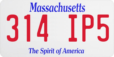 MA license plate 314IP5