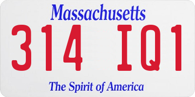 MA license plate 314IQ1