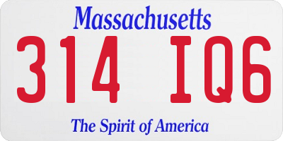 MA license plate 314IQ6