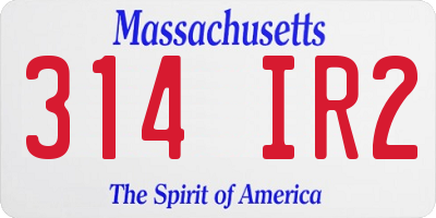 MA license plate 314IR2