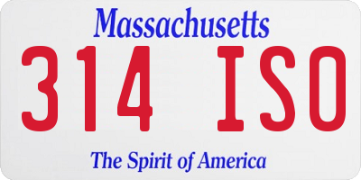 MA license plate 314IS0