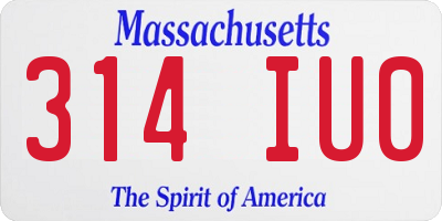 MA license plate 314IU0