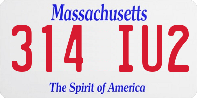 MA license plate 314IU2