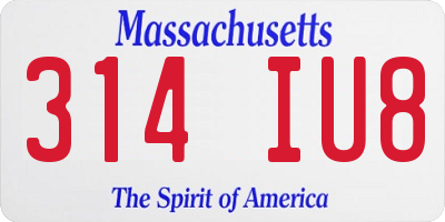 MA license plate 314IU8