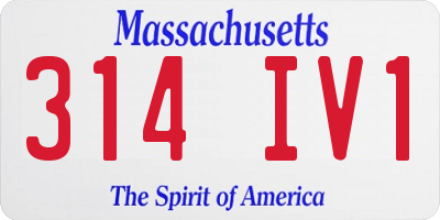 MA license plate 314IV1