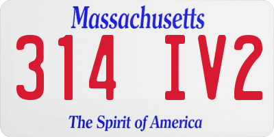 MA license plate 314IV2