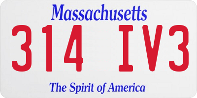 MA license plate 314IV3