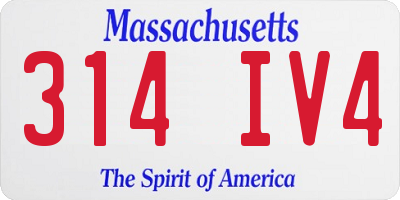 MA license plate 314IV4