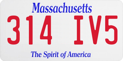 MA license plate 314IV5