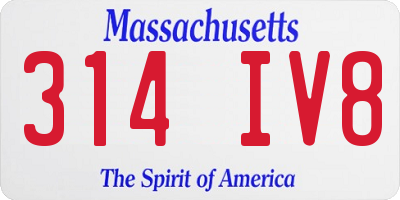 MA license plate 314IV8