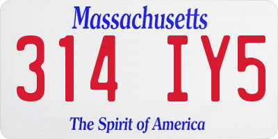 MA license plate 314IY5