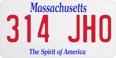 MA license plate 314JH0