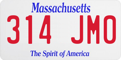 MA license plate 314JM0
