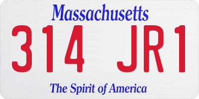 MA license plate 314JR1