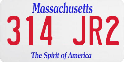 MA license plate 314JR2
