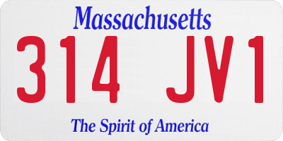 MA license plate 314JV1