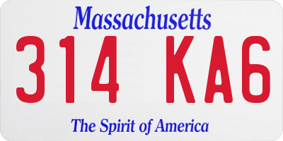 MA license plate 314KA6