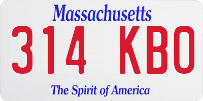 MA license plate 314KB0