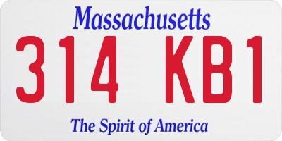 MA license plate 314KB1