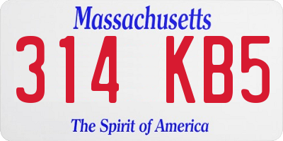 MA license plate 314KB5